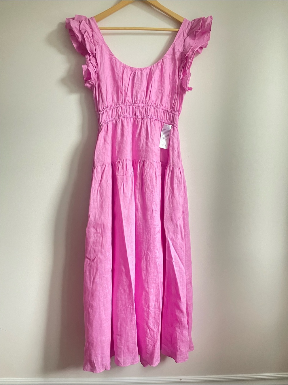 Ever New Pink Ruffle-Shoulder Linen Maxi Dress - Picture 2 of 10